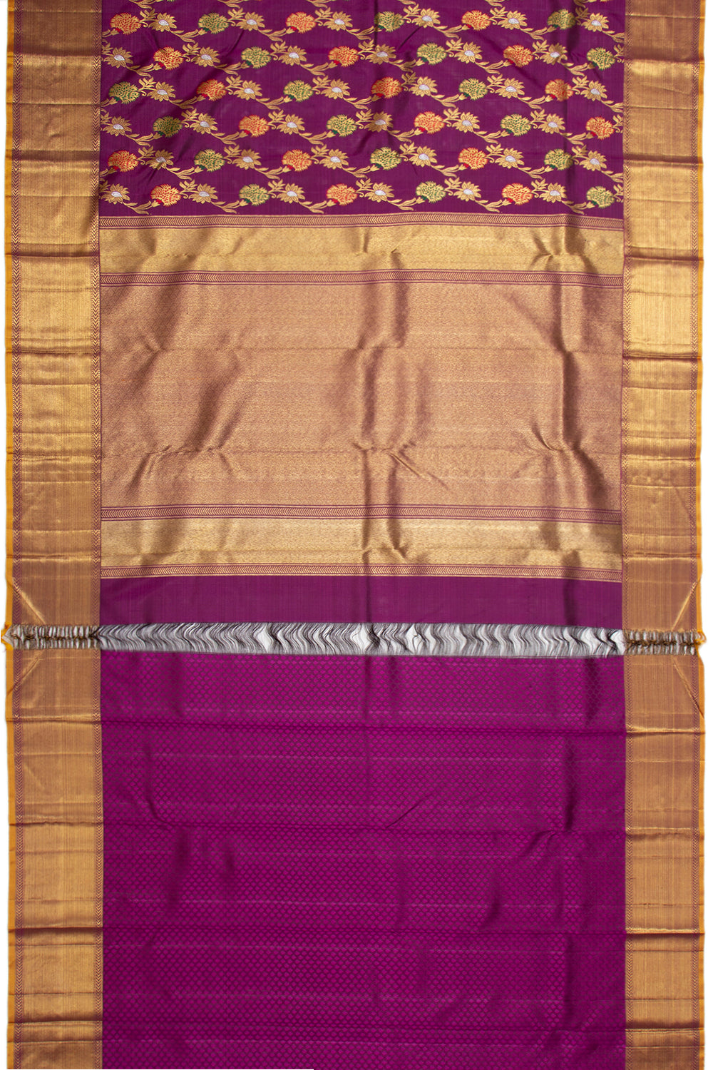 Kanchipuram Silk Jaal Purple Saree