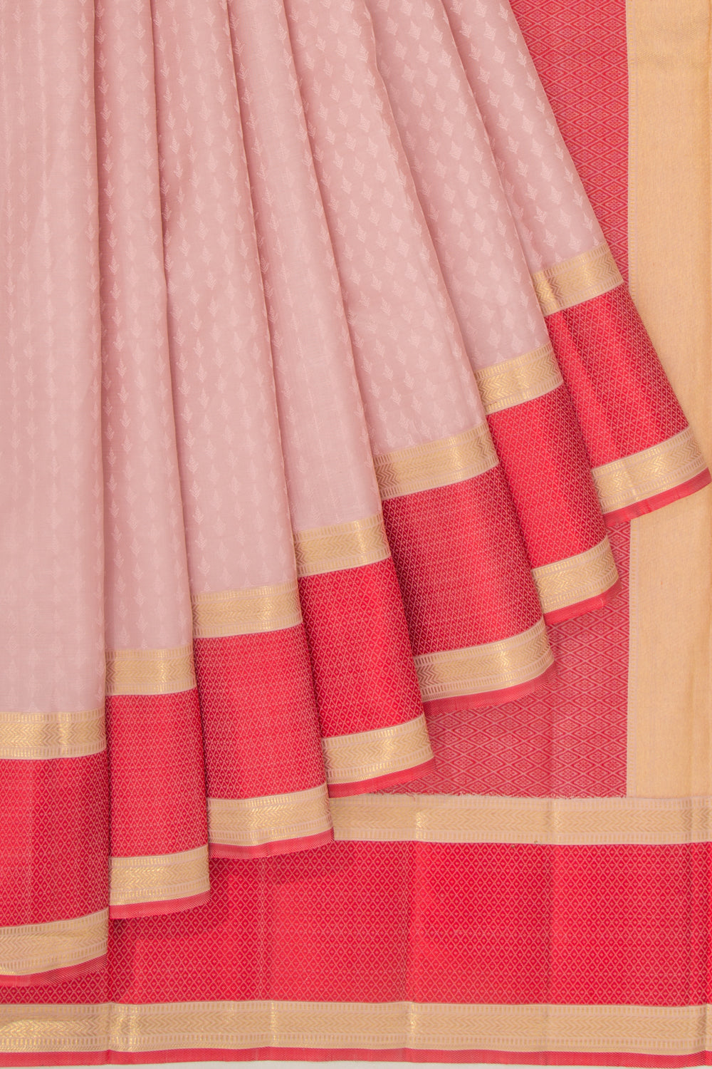 Kanchipuram Silk Jacquard Baby Pink Saree