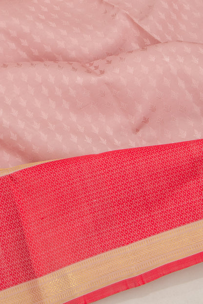 Kanchipuram Silk Jacquard Baby Pink Saree