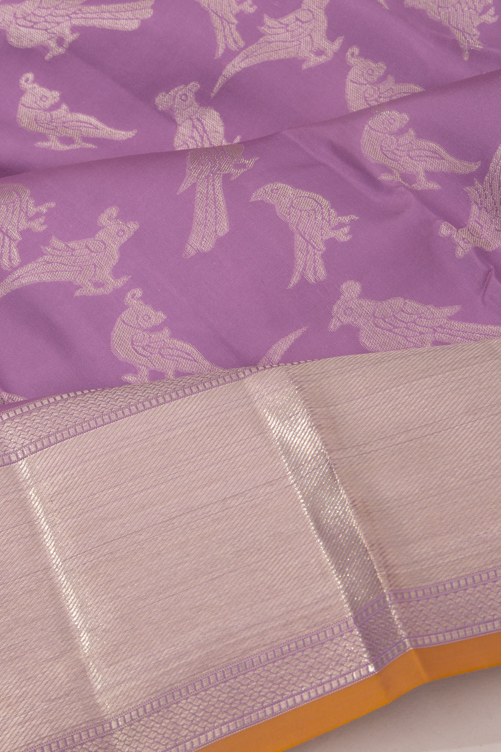Kanchipuram Silk Brocade Lavender Saree