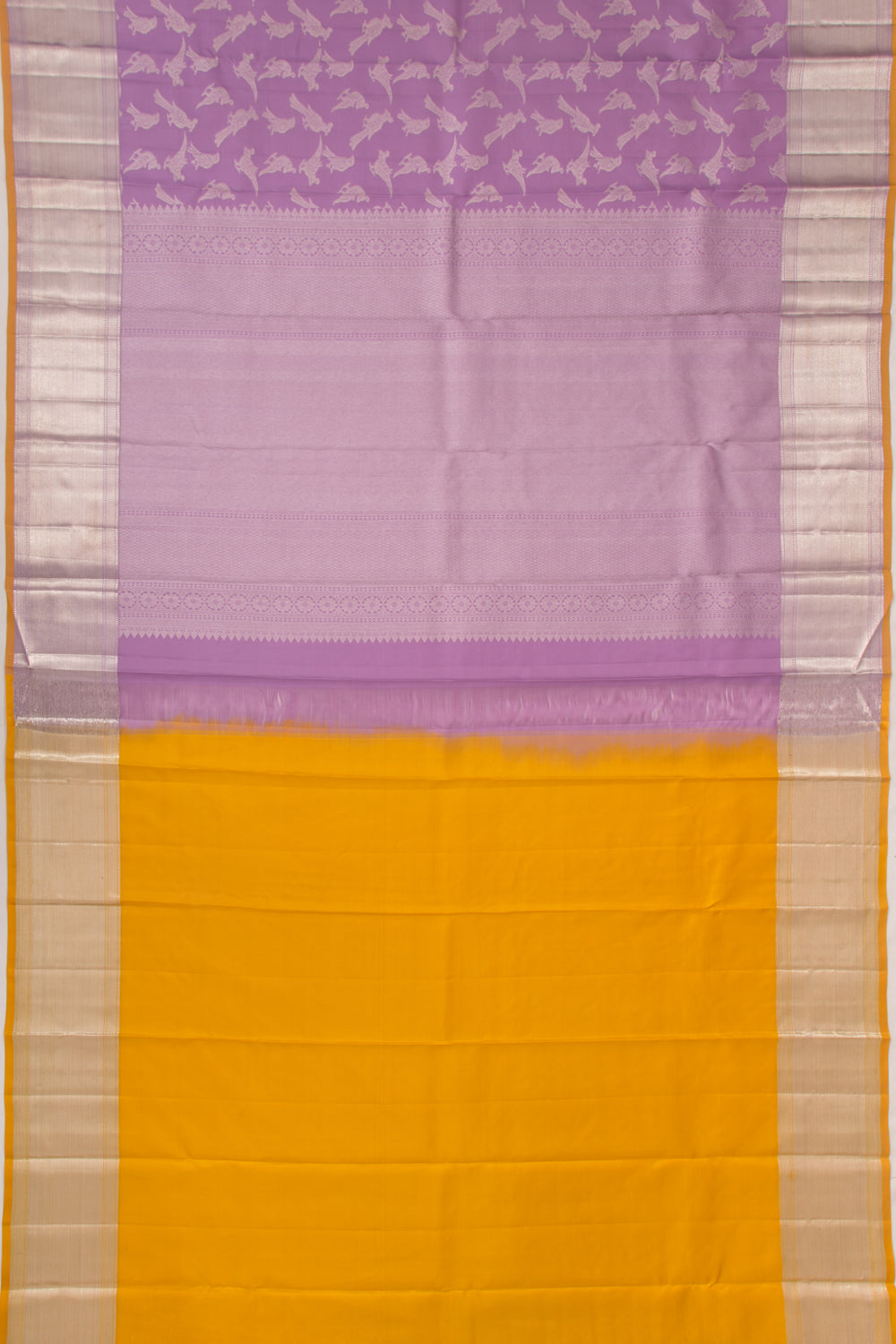 Kanchipuram Silk Brocade Lavender Saree