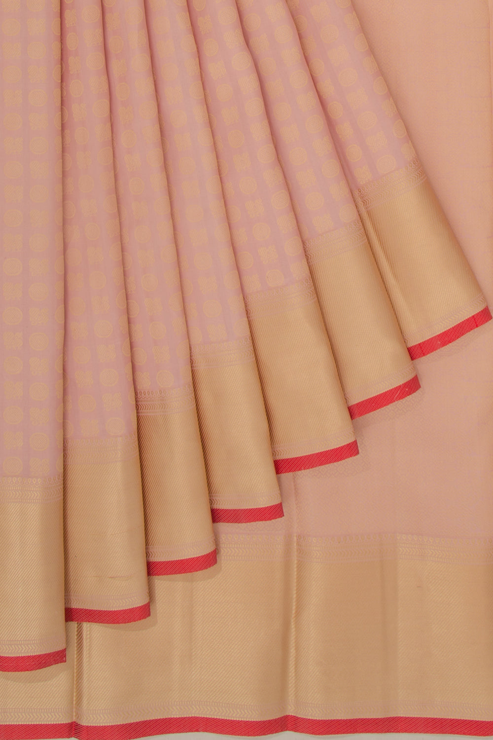 Kanchipuram Silk Brocade Peach Saree