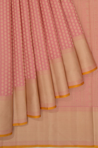 Kanchipuram Silk Brocade Peach Saree