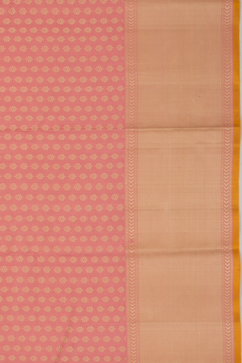 Kanchipuram Silk Brocade Peach Saree