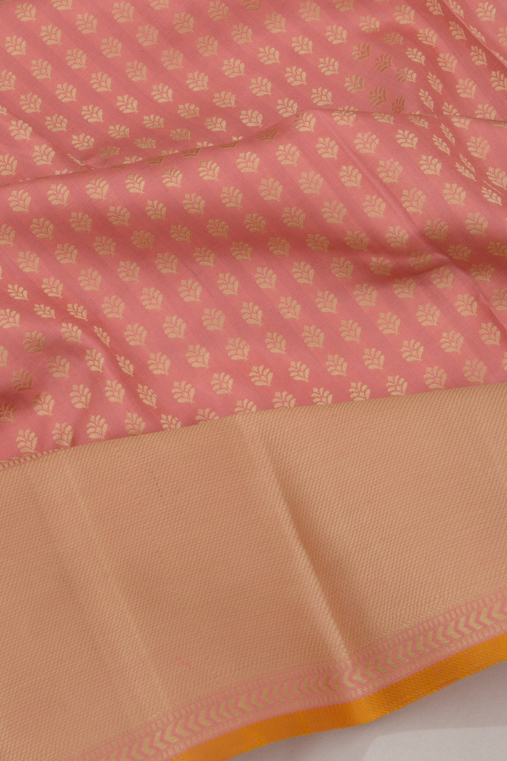 Kanchipuram Silk Brocade Peach Saree