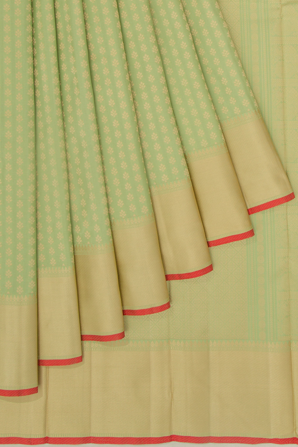 Kanchipuram Silk Brocade Pista Green Saree