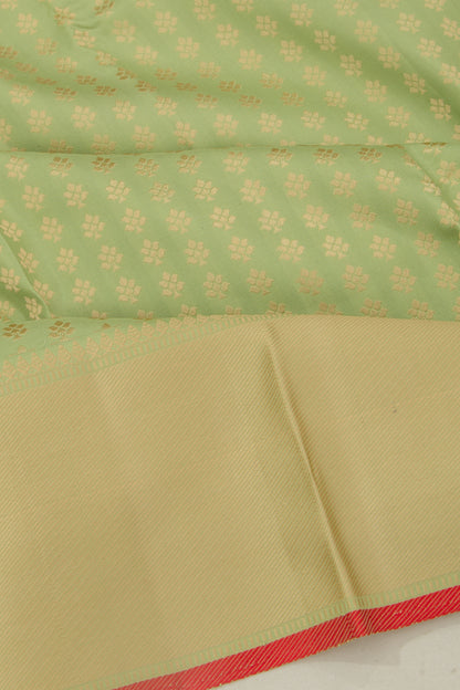 Kanchipuram Silk Brocade Pista Green Saree