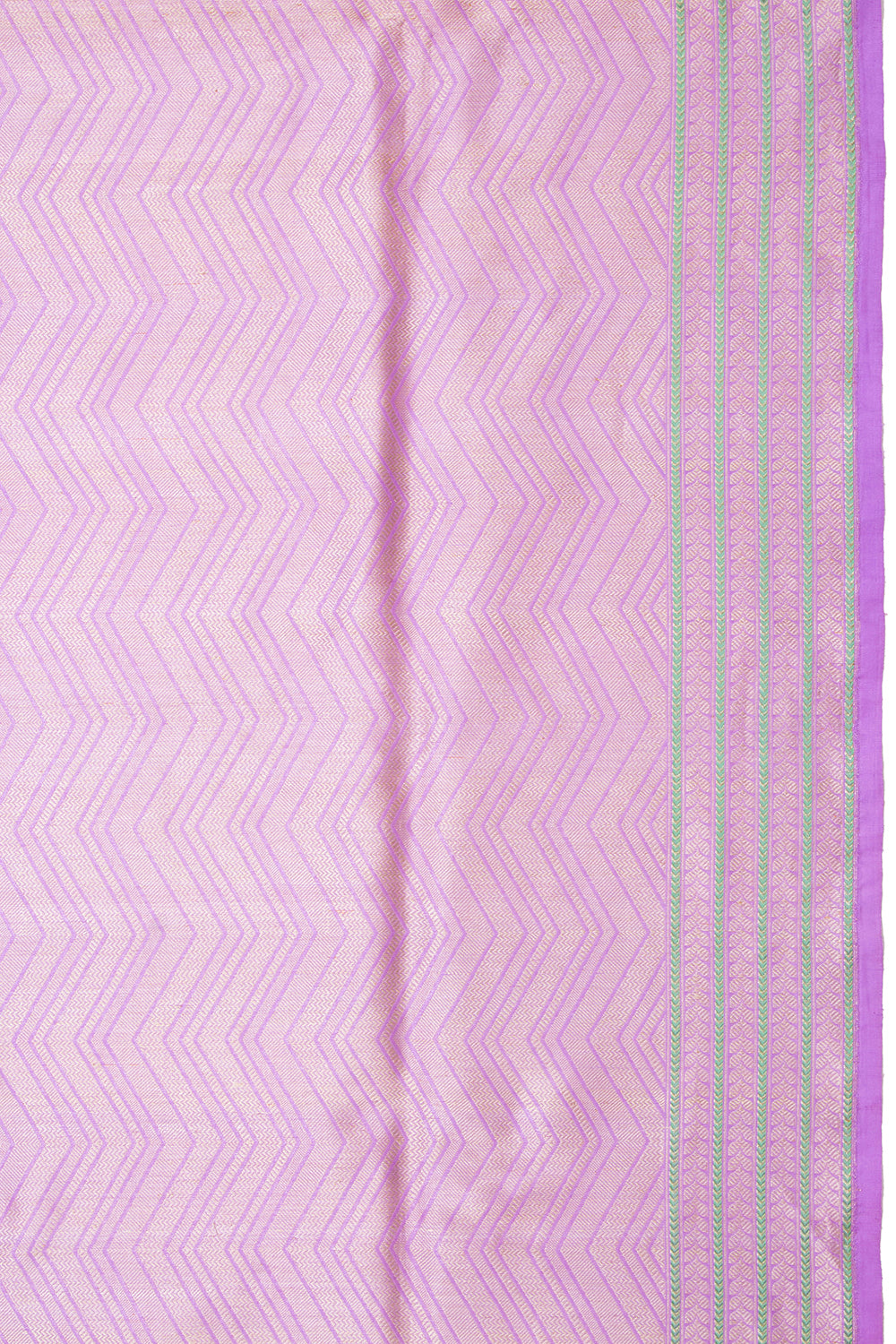 Banarasi Silk Tissue Zig Zag Lines Lavender Saree