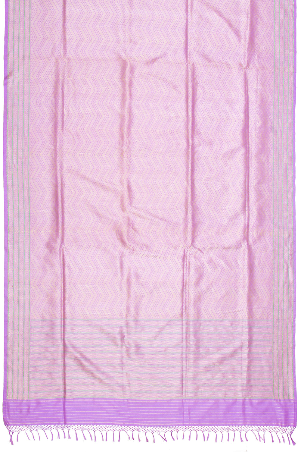 Banarasi Silk Tissue Zig Zag Lines Lavender Saree