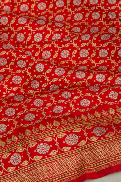 Banarasi Silk Kadwa Real Zari Red Saree