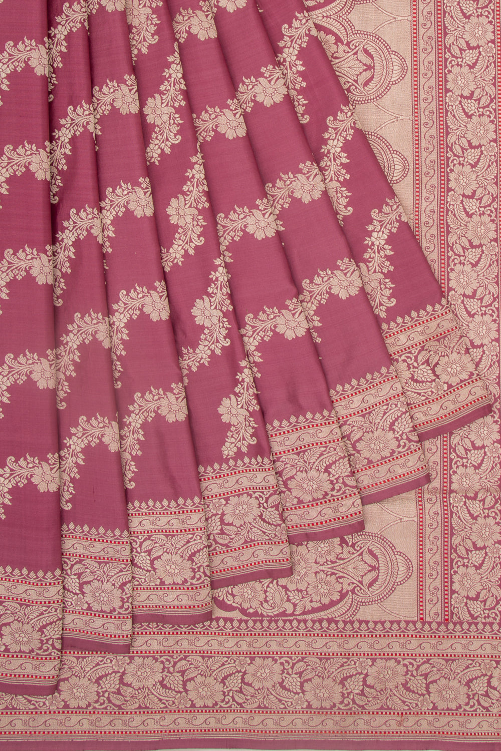Banarasi Silk Jaal Pink Saree