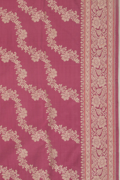 Banarasi Silk Jaal Pink Saree