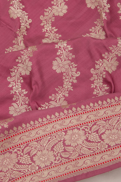 Banarasi Silk Jaal Pink Saree