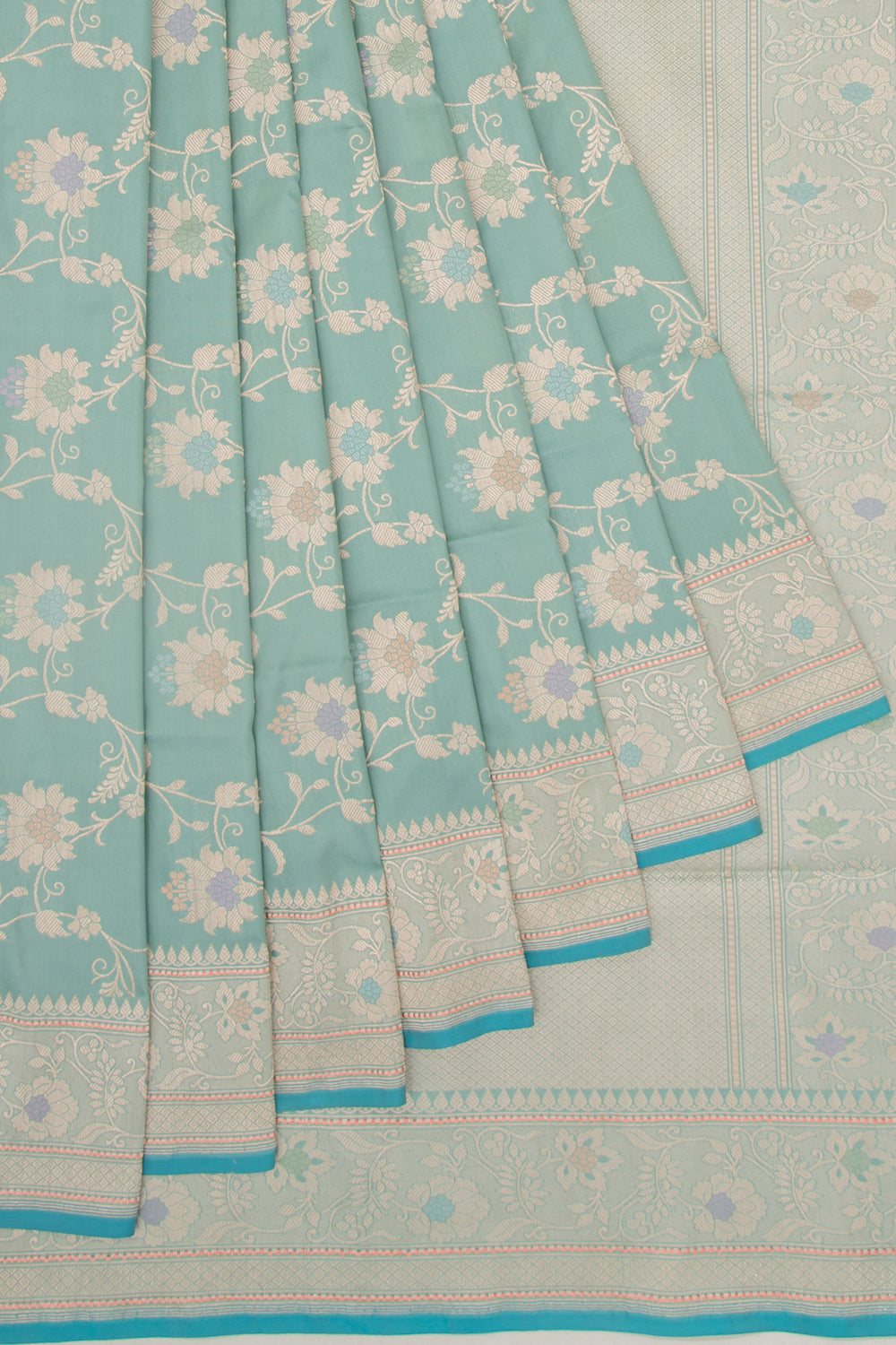 Banarasi Silk Jaal Pastel Green Saree
