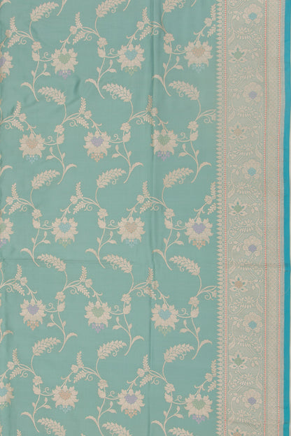 Banarasi Silk Jaal Pastel Green Saree