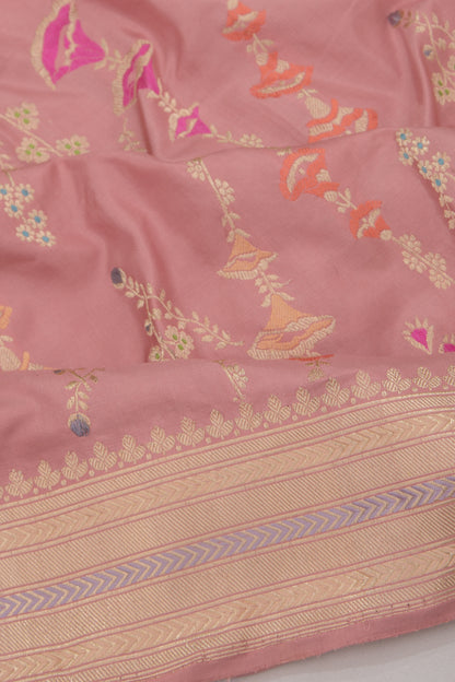 Banarasi Silk Jaal Pink Saree