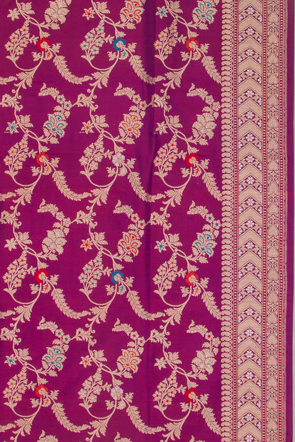 Banarasi Silk Jaal Purple Saree