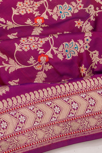 Banarasi Silk Jaal Purple Saree