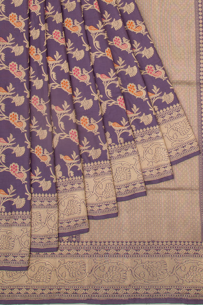 Banarasi Silk Jaal Lilac Saree