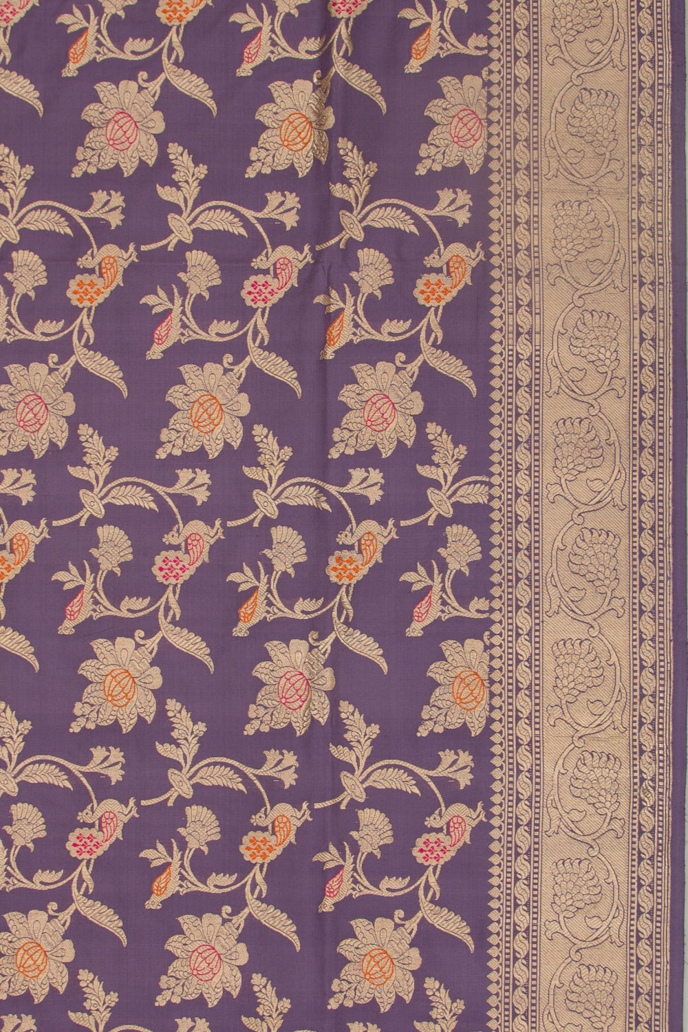 Banarasi Silk Jaal Lilac Saree