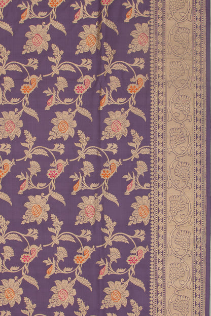 Banarasi Silk Jaal Lilac Saree