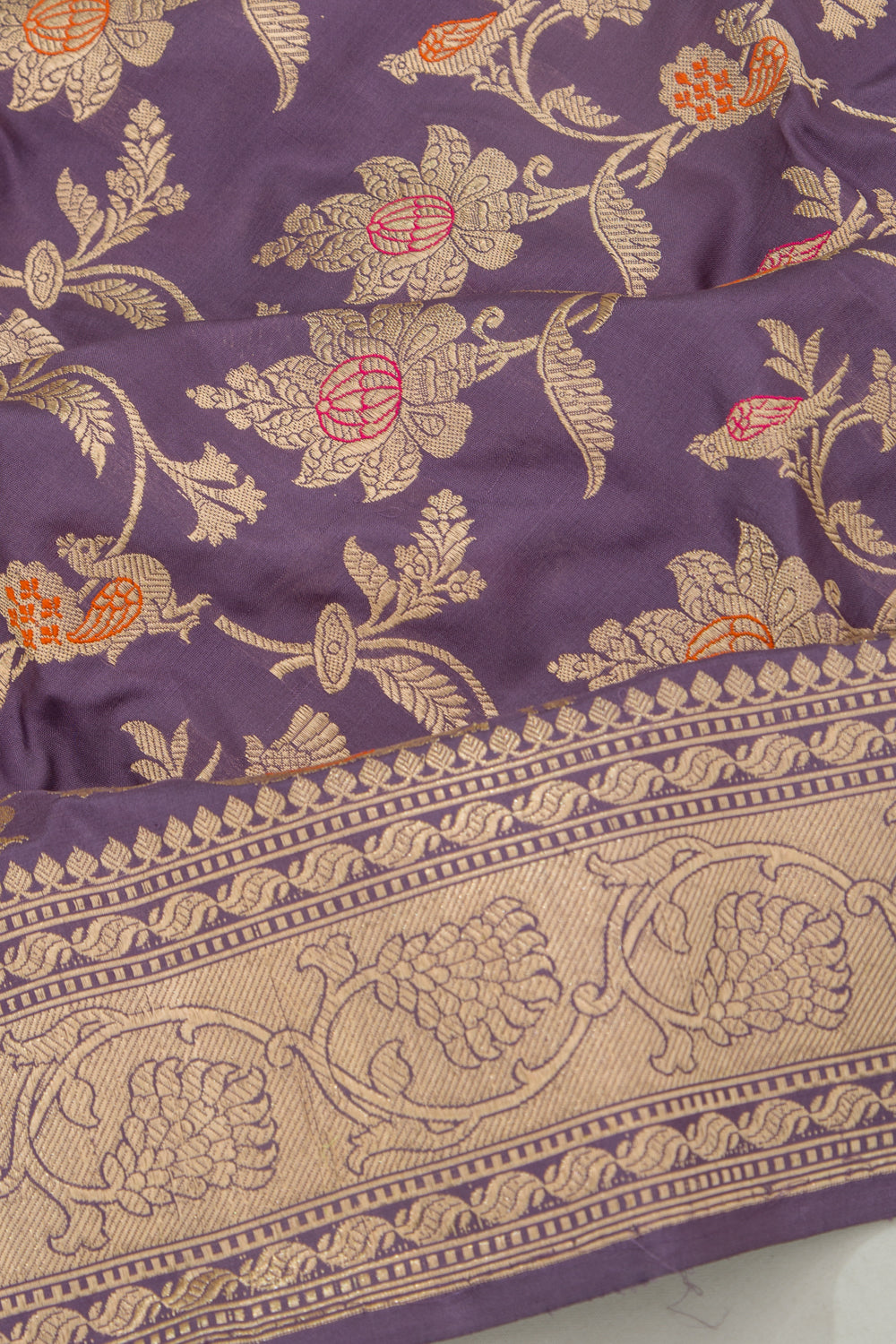 Banarasi Silk Jaal Lilac Saree