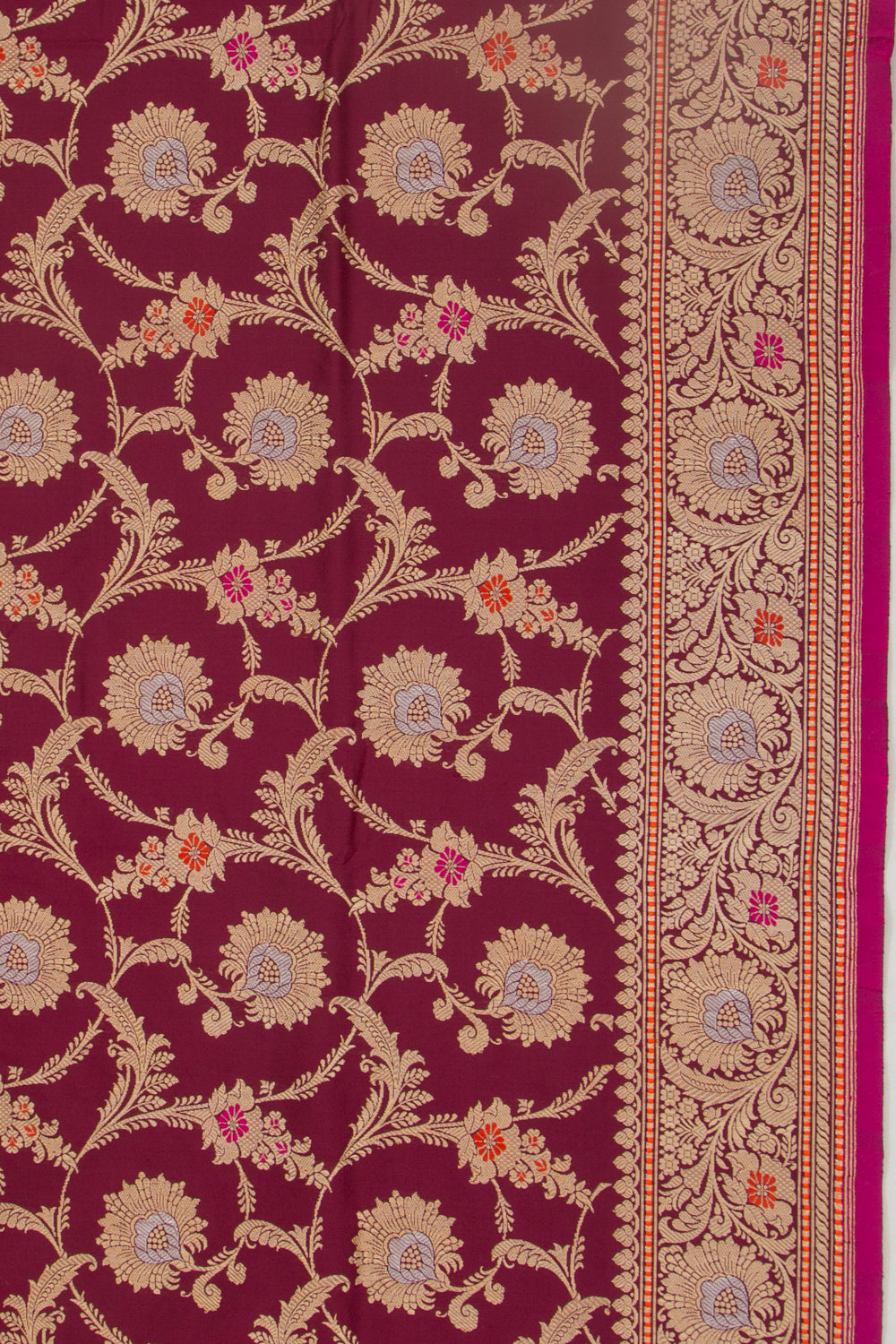 Banarasi Silk Jaal Maroon Saree