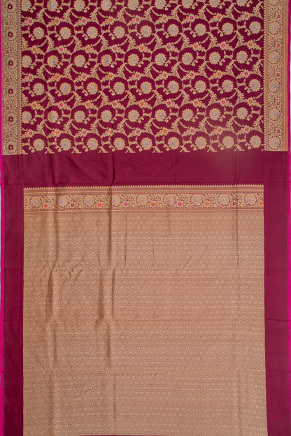 Banarasi Silk Jaal Maroon Saree