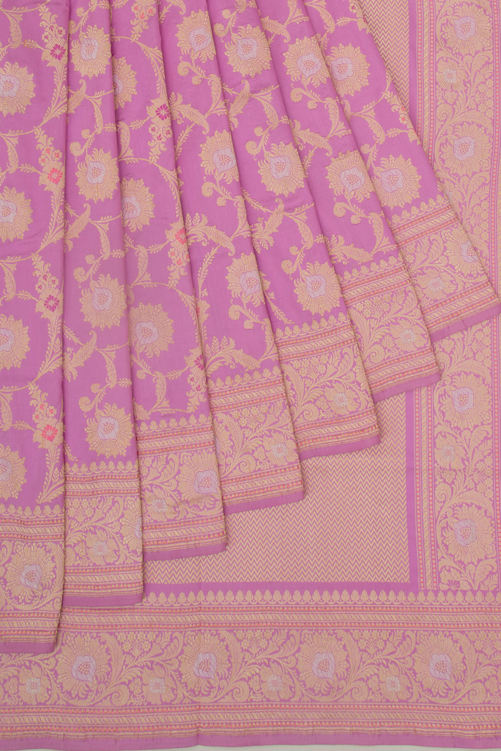 Banarasi Silk Jaal Pink Saree