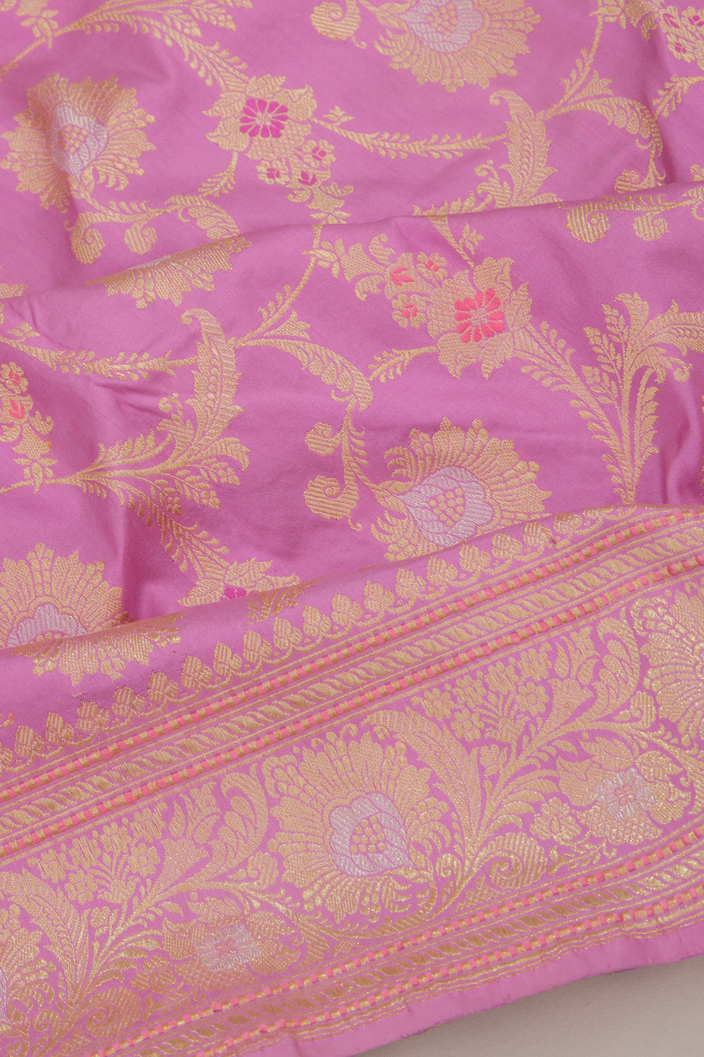 Banarasi Silk Jaal Pink Saree