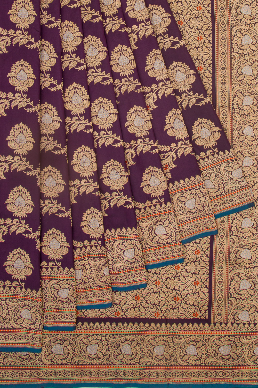 Banarasi Silk Jaal Burgundy Saree