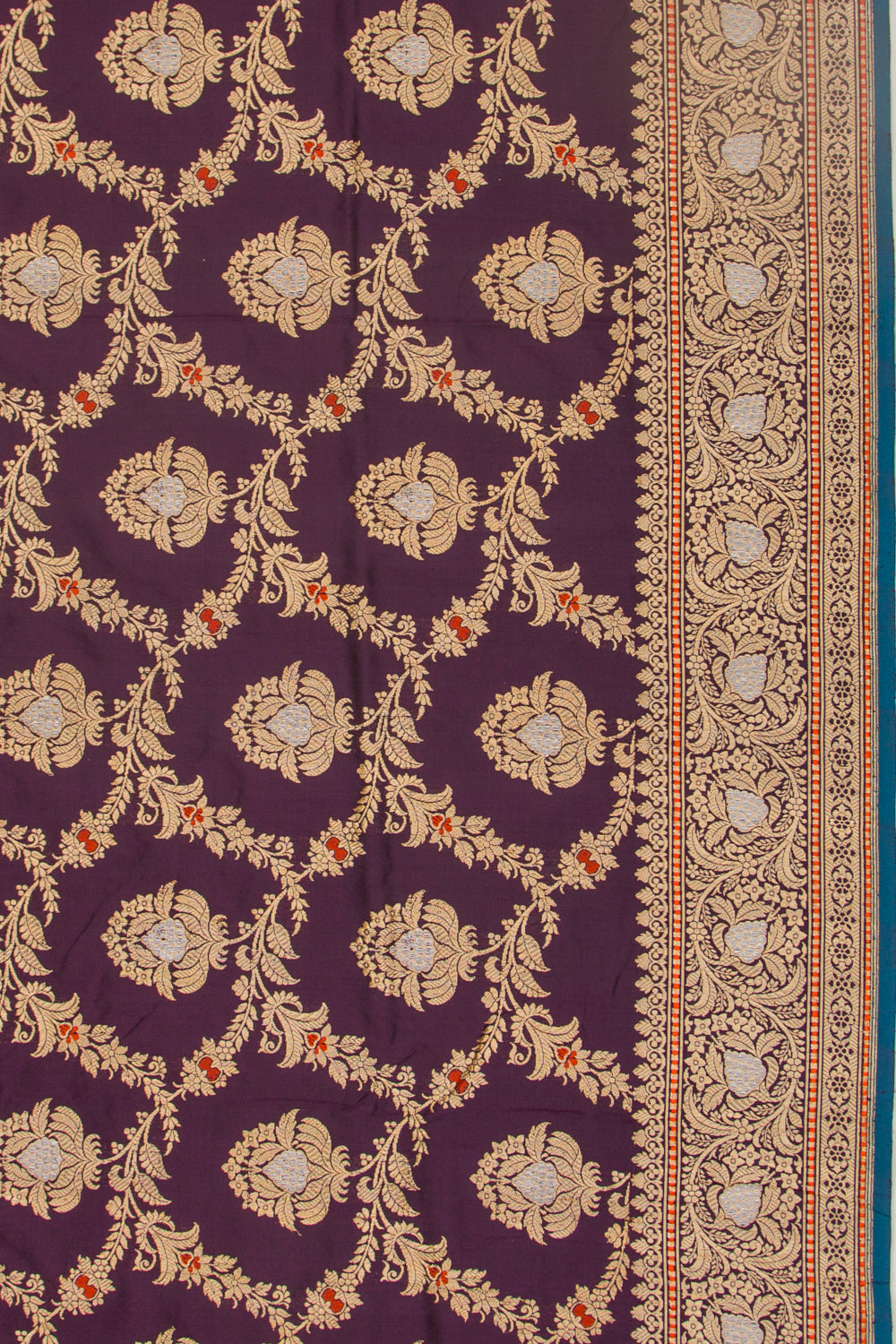 Banarasi Silk Jaal Burgundy Saree