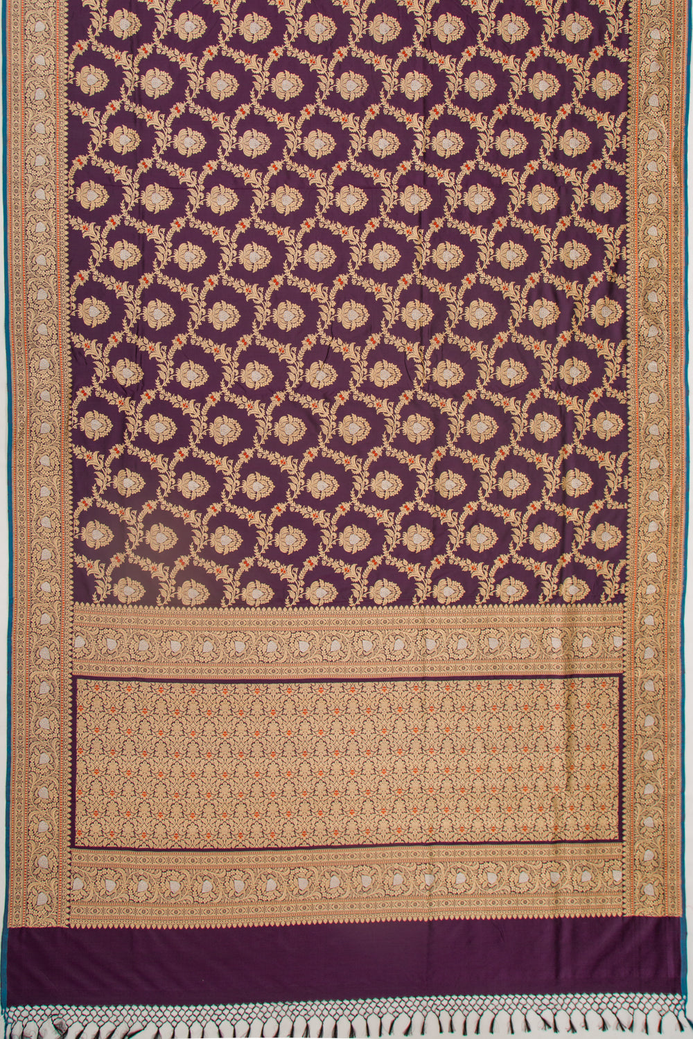 Banarasi Silk Jaal Burgundy Saree
