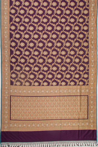 Banarasi Silk Jaal Burgundy Saree