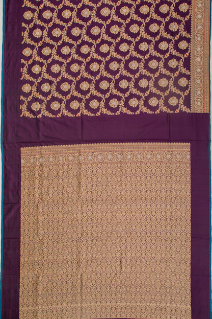 Banarasi Silk Jaal Burgundy Saree