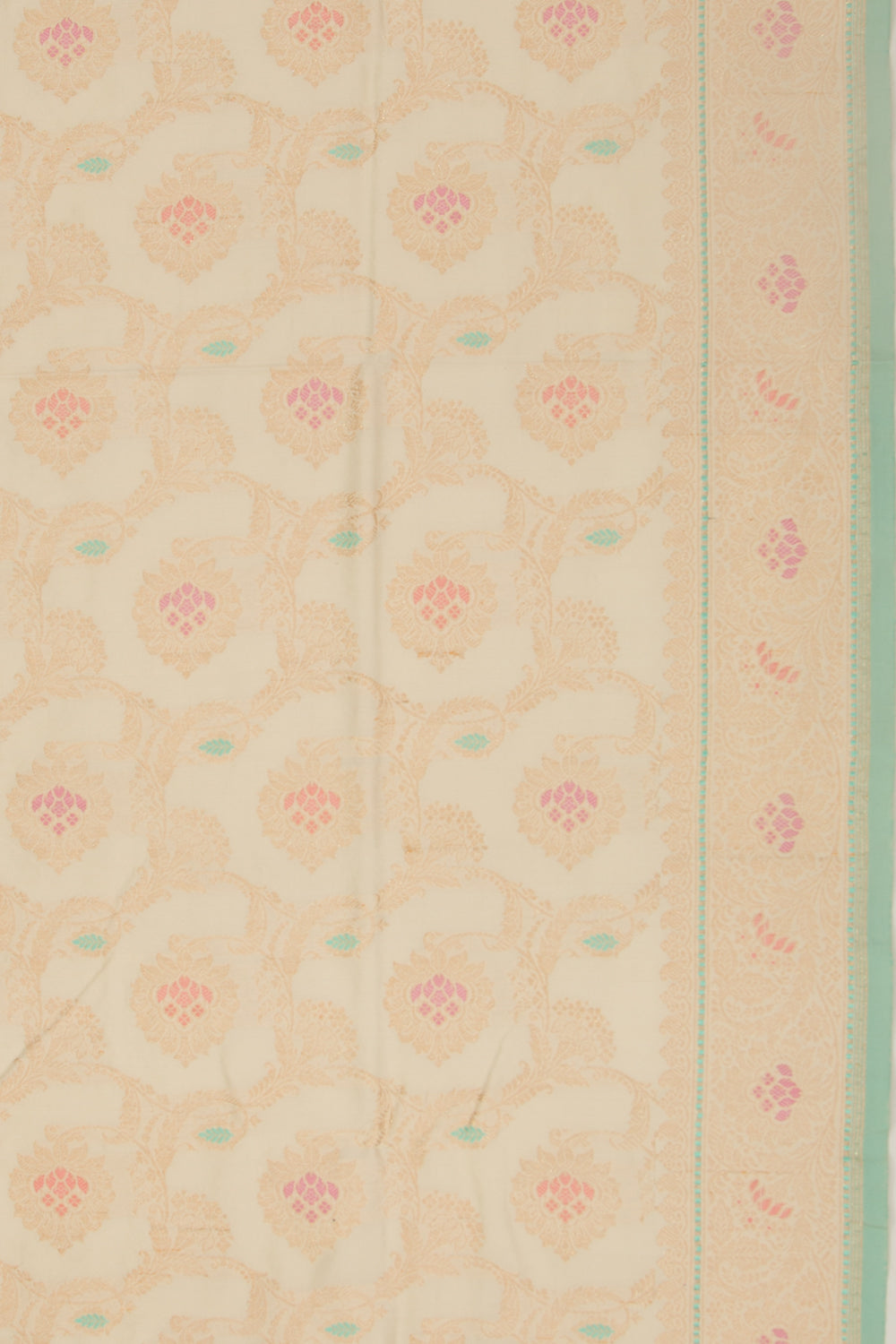 Banarasi Kora Organza Jaal Cream Saree