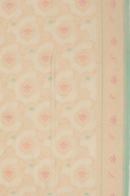 Banarasi Kora Organza Jaal Cream Saree