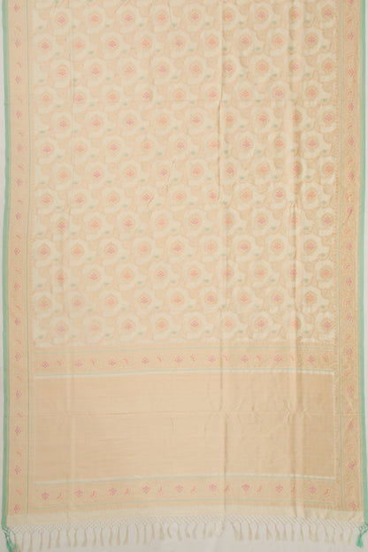 Banarasi Kora Organza Jaal Cream Saree