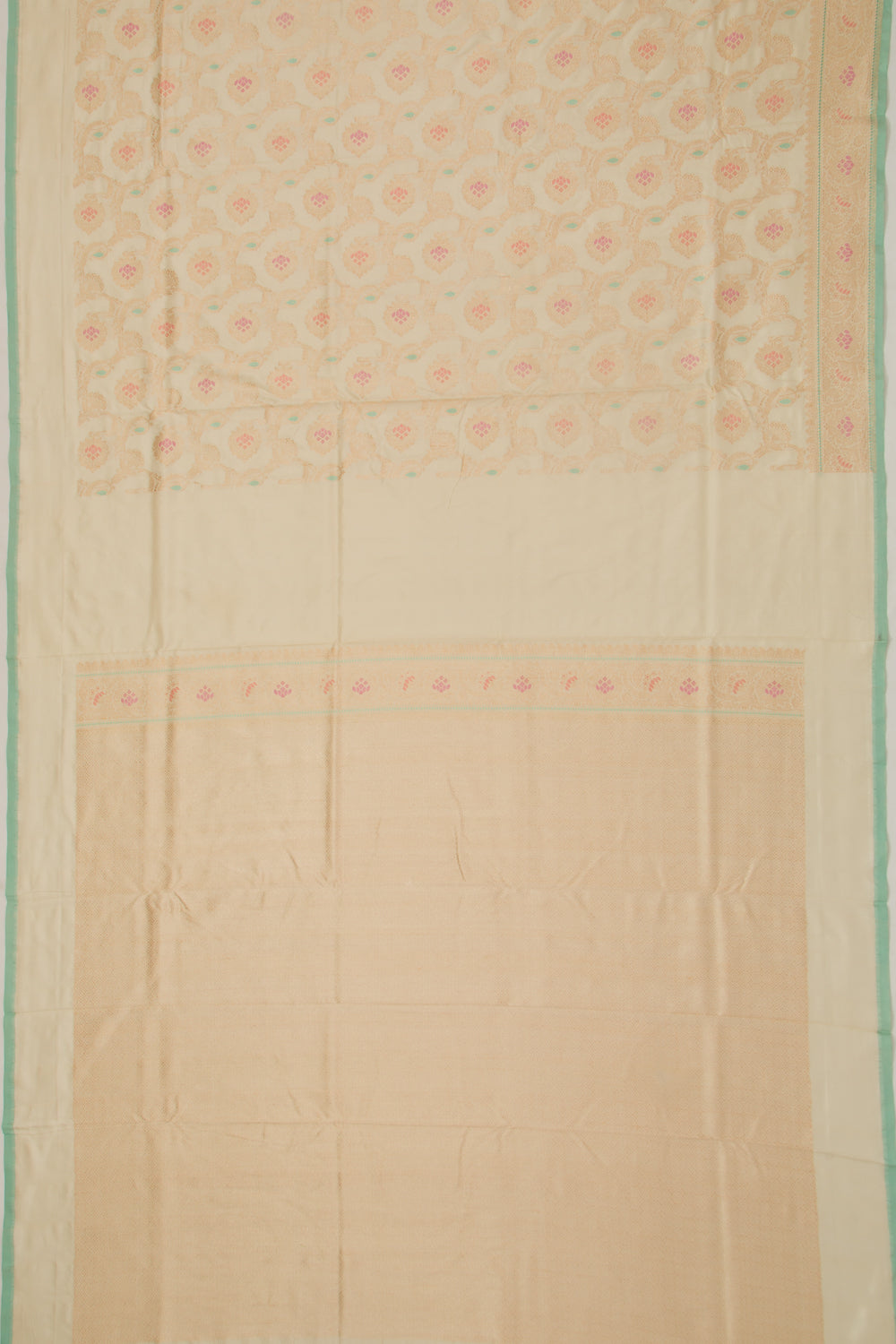 Banarasi Kora Organza Jaal Cream Saree