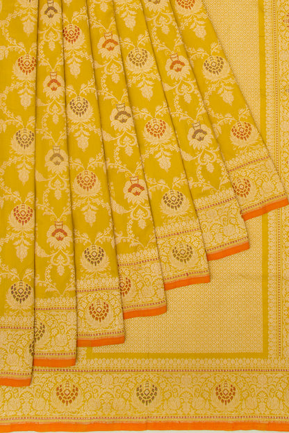 Banarasi Silk Jaal Yellow Saree