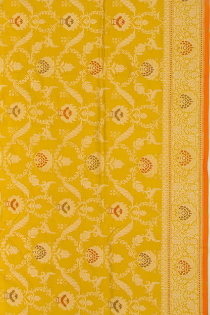 Banarasi Silk Jaal Yellow Saree