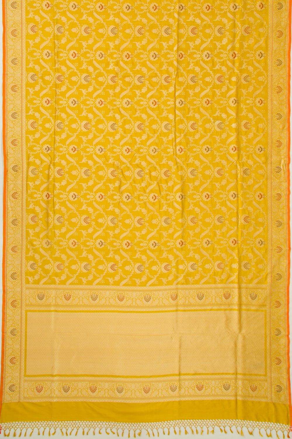 Banarasi Silk Jaal Yellow Saree