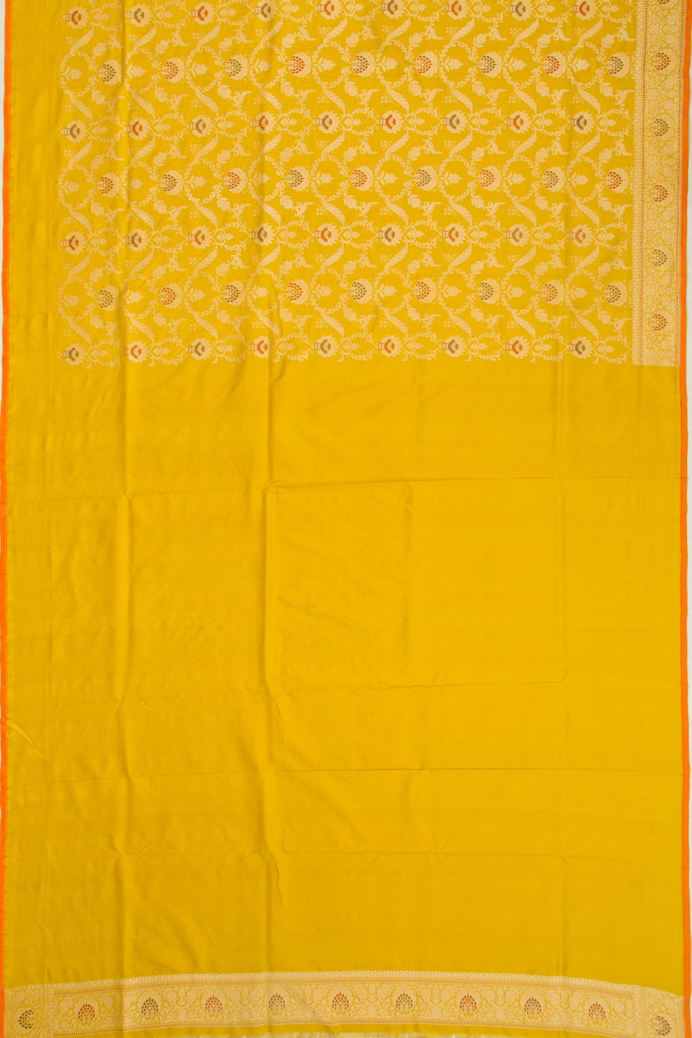 Banarasi Silk Jaal Yellow Saree