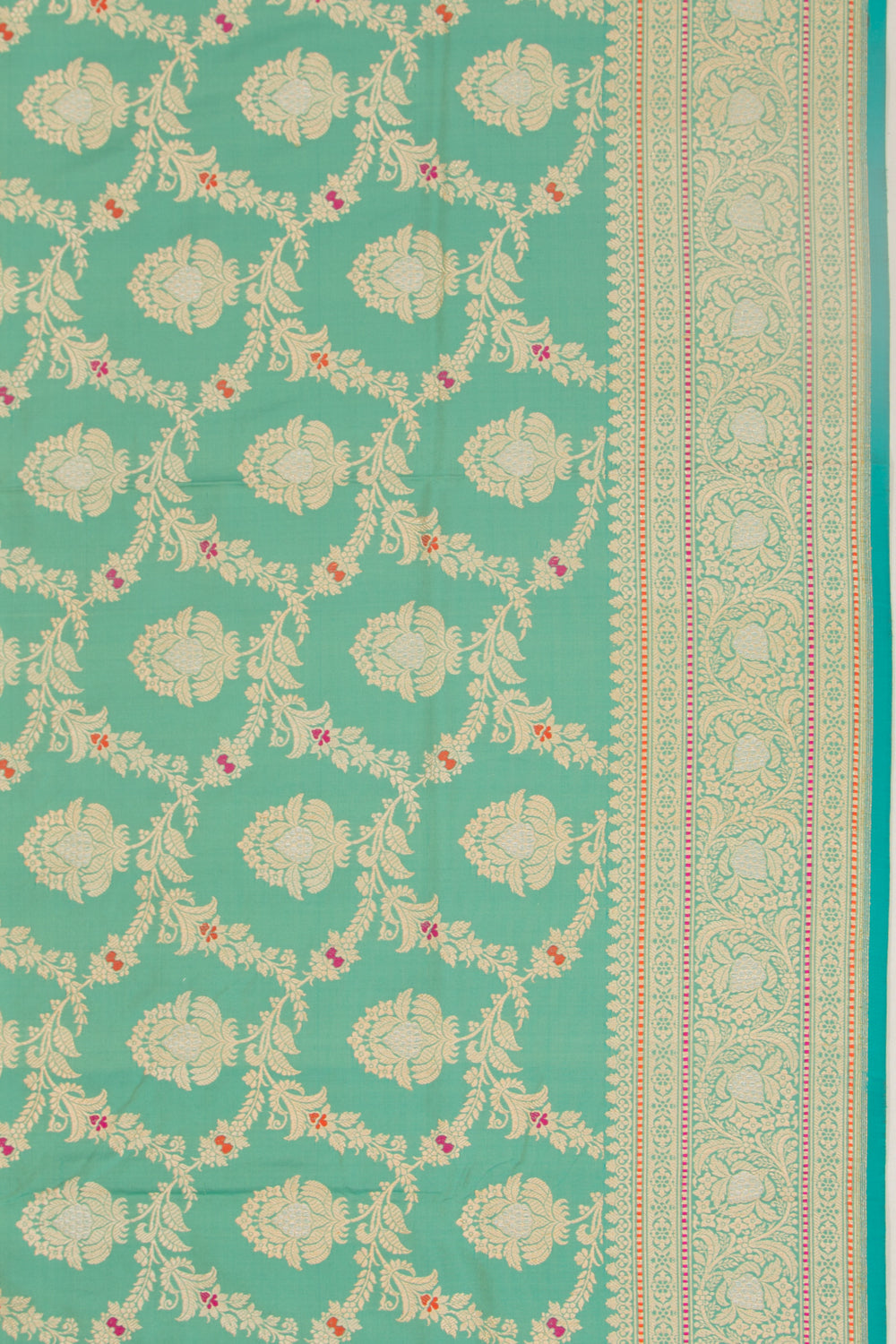 Banarasi Silk Jaal Sea Green Saree