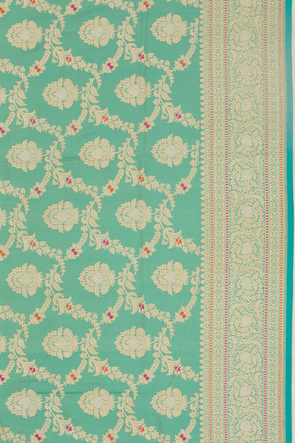 Banarasi Silk Jaal Sea Green Saree