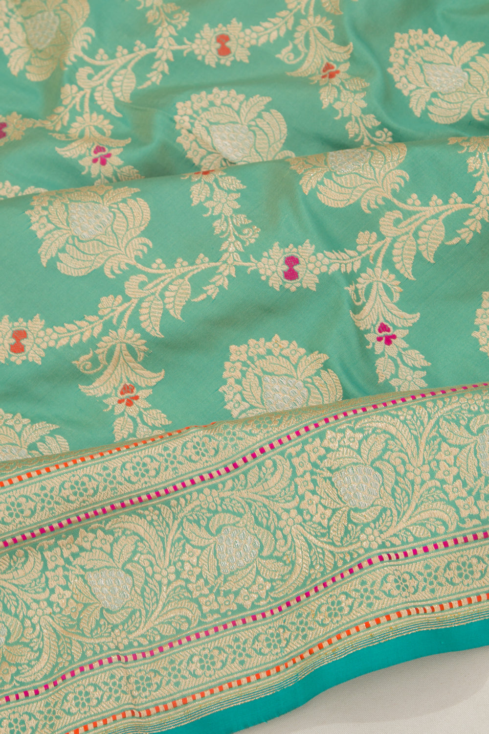 Banarasi Silk Jaal Sea Green Saree