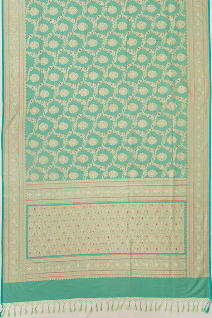 Banarasi Silk Jaal Sea Green Saree