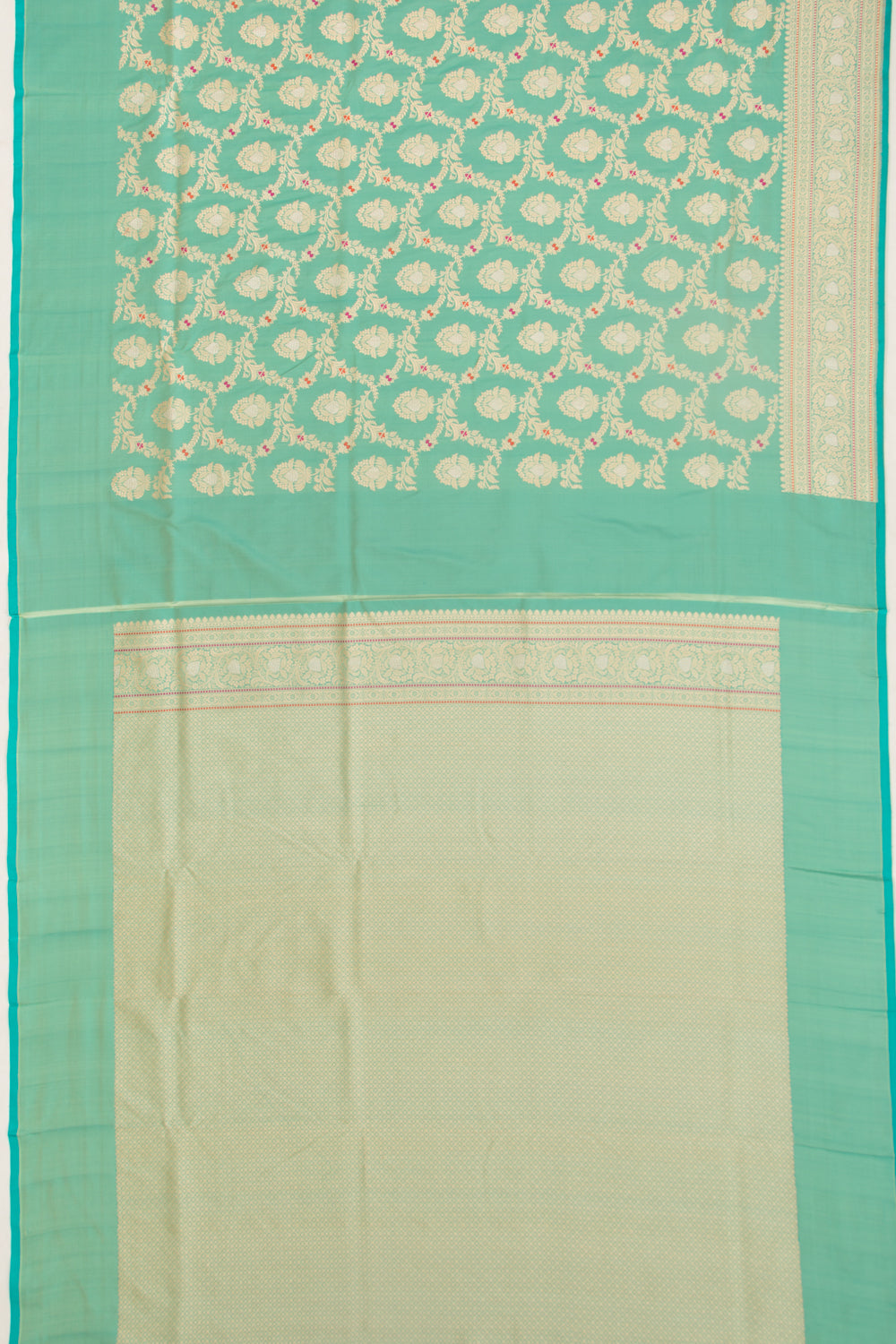 Banarasi Silk Jaal Sea Green Saree