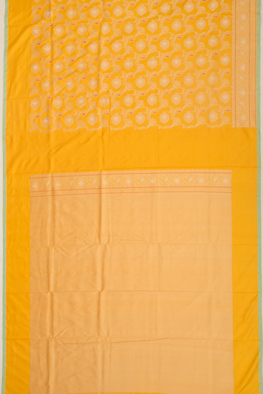 Banarasi Silk Jaal Mustard Yellow Saree