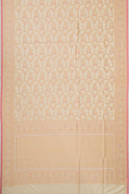 Banarasi Silk Jaal Cream Saree